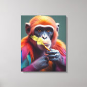Kleurrijke Cool Dude Monkey Canvas Afdruk (Voorkant)