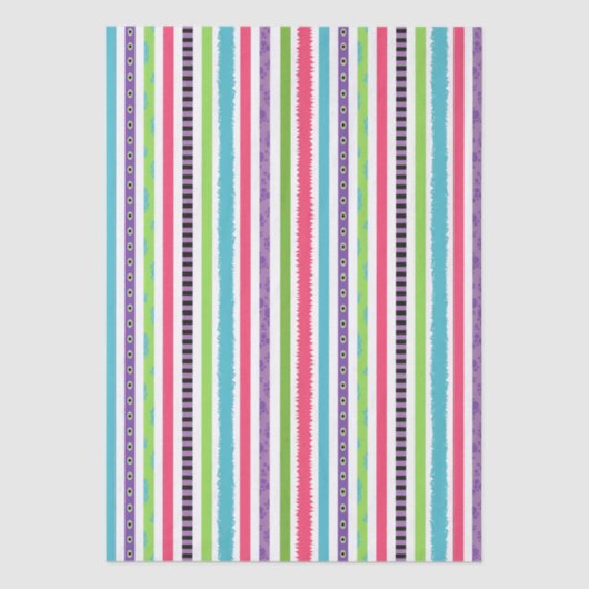 Kleurrijke & Cool Monster Stripes Tissuepapier (Voorkant)