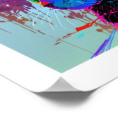 Kleurrijke Cool Pop Art Bewerkbare Hoofdtelefoon C Poster (Hoek)