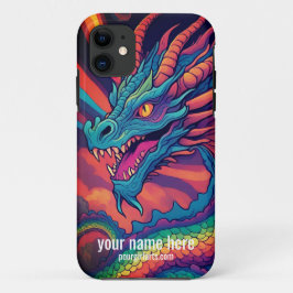 KLEURRIJKE, COOLE REGENBOOG DRAKENTEKENING Case-Mate iPhone CASE