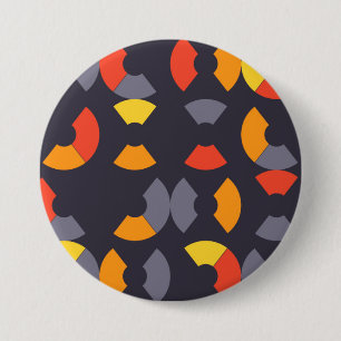 Kleurrijke, coole, trendmatige, moderne, cirkelvor ronde button 7,6 cm