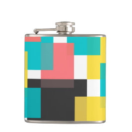 Kleurrijke, coole, trendy, geometrische vormkunst  heupfles