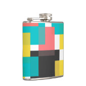 Kleurrijke, coole, trendy, geometrische vormkunst  heupfles (Rechts)