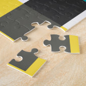 Kleurrijke, coole, trendy, geometrische vormkunst legpuzzel (Zijkant)