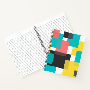Kleurrijke, coole, trendy, geometrische vormkunst notitieboek
