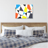 Kleurrijke, coole, trendy, moderne geometrische vo canvas afdruk (Insitu (Slaapkamer))
