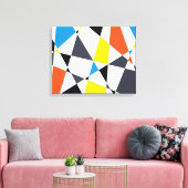 Kleurrijke, coole, trendy, moderne geometrische vo canvas afdruk (Insitu (Woonkamer))