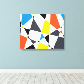 Kleurrijke, coole, trendy, moderne geometrische vo canvas afdruk (Insitu (Houten vloer))