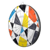 Kleurrijke, coole, trendy, moderne geometrische vo dartbord (Voorkant Rechts)