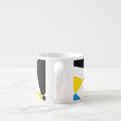 Kleurrijke, coole, trendy, moderne geometrische vo espresso kop (Achterkant)