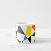 Kleurrijke, coole, trendy, moderne geometrische vo espresso kop (Voorkant)