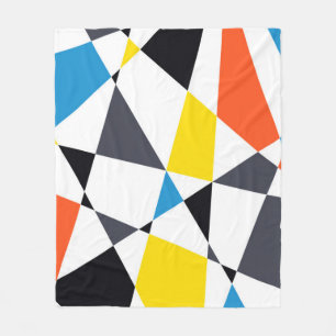 Kleurrijke, coole, trendy, moderne geometrische vo fleece deken