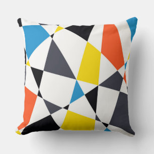 Kleurrijke, coole, trendy, moderne geometrische vo kussen
