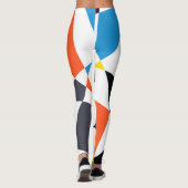 Kleurrijke, coole, trendy, moderne geometrische vo leggings (Achterkant)