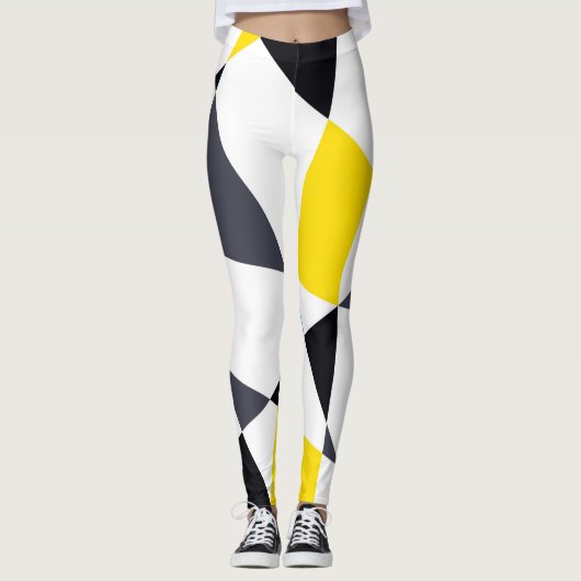 Kleurrijke, coole, trendy, moderne geometrische vo leggings (Voorkant)
