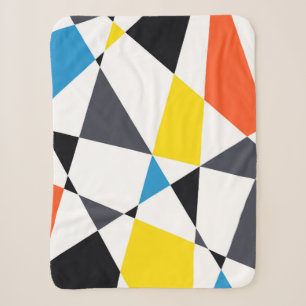Kleurrijke, coole, trendy, moderne geometrische vo sherpa deken