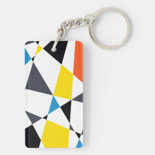 Kleurrijke, coole, trendy, moderne geometrische vo sleutelhanger