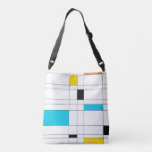 Kleurrijke, coole, trendy, moderne illustratiekuns crossbody tas (Achterkant)