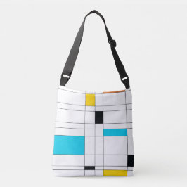 Kleurrijke, coole, trendy, moderne illustratiekuns crossbody tas