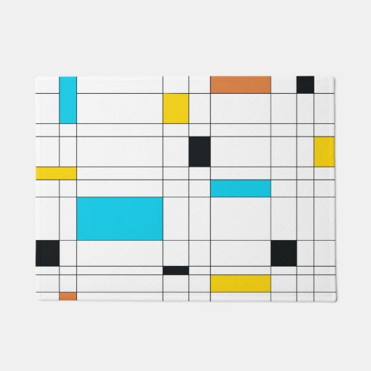 Kleurrijke, coole, trendy, moderne illustratiekuns deurmat (Voorkant)