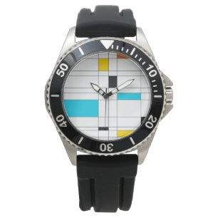 Kleurrijke, coole, trendy, moderne illustratiekuns horloge