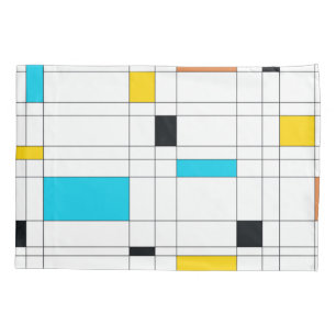 Kleurrijke, coole, trendy, moderne illustratiekuns kussensloop