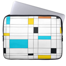 Kleurrijke, coole, trendy, moderne illustratiekuns laptop sleeve