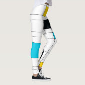 Kleurrijke, coole, trendy, moderne illustratiekuns leggings (Rechts)