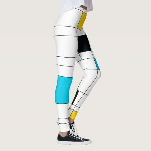 Kleurrijke, coole, trendy, moderne illustratiekuns leggings (Rechts)