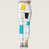 Kleurrijke, coole, trendy, moderne illustratiekuns leggings (Voorkant)