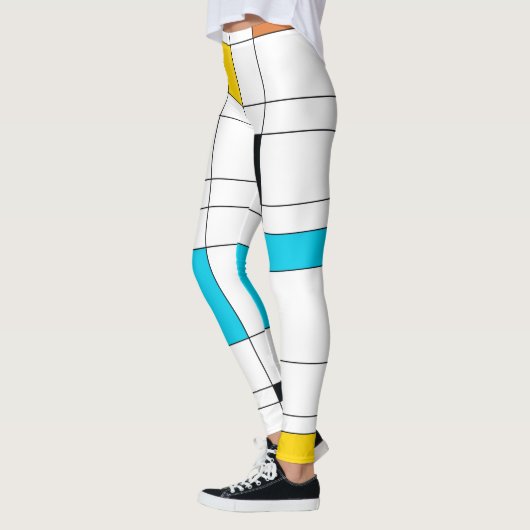 Kleurrijke, coole, trendy, moderne illustratiekuns leggings (Links)