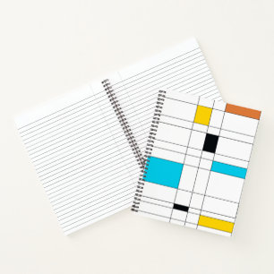 Kleurrijke, coole, trendy, moderne illustratiekuns notitieboek