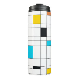 Kleurrijke, coole, trendy, moderne illustratiekuns thermosbeker