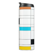 Kleurrijke, coole, trendy, moderne illustratiekuns thermosbeker (Geroteerd rechts)