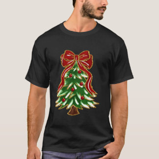 Kleurrijke Coquette Bow Kerstboom Kerstmeisje T-shirt
