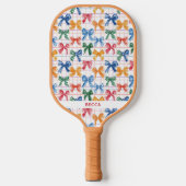 Kleurrijke Coquette Bows & Stripes Pickleball Padd Pickleball Paddle (Voorkant)