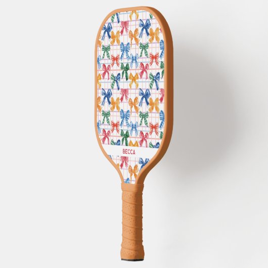 Kleurrijke Coquette Bows & Stripes Pickleball Padd Pickleball Paddle (Links)