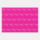 & Kleurrijke Coquette Pastel & Hete Roze Bogen Inpakpapier Vel (Voorkant 3)