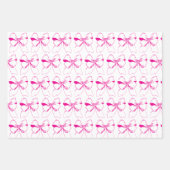 & Kleurrijke Coquette Pastel & Hete Roze Bogen Inpakpapier Vel (Voorkant)