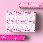  & Kleurrijke Coquette Pastel & Hete Roze Bogen Inpakpapier Vel