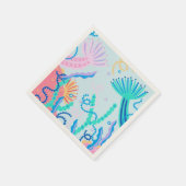 Kleurrijke Coral Ocean Reef Papier servet (Hoek)