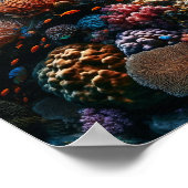 Kleurrijke Coral Reef Ocean Onderwater Scene Poster (Hoek)