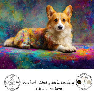 Kleurrijke Corgi-abstracte personalisatie  Tissuepapier