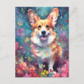 Kleurrijke Corgi Briefkaart (Voorkant)