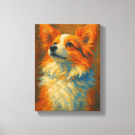 Kleurrijke Corgi Hond Schilderen in penseelstreeks Canvas Afdruk