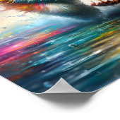 Kleurrijke Corgi Rainbow Splatter Poster (Hoek)