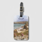 Kleurrijke Cornwall Engeland kustlandschap Bagagelabel (Voorkant (verticaal))