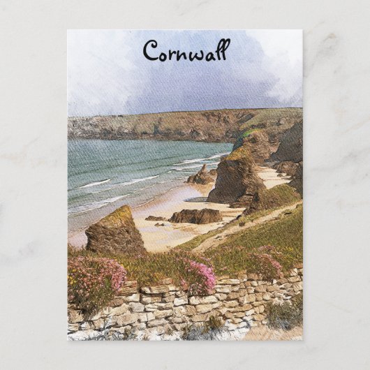 Kleurrijke Cornwall Engeland kustlandschap Briefkaart (Voorkant)