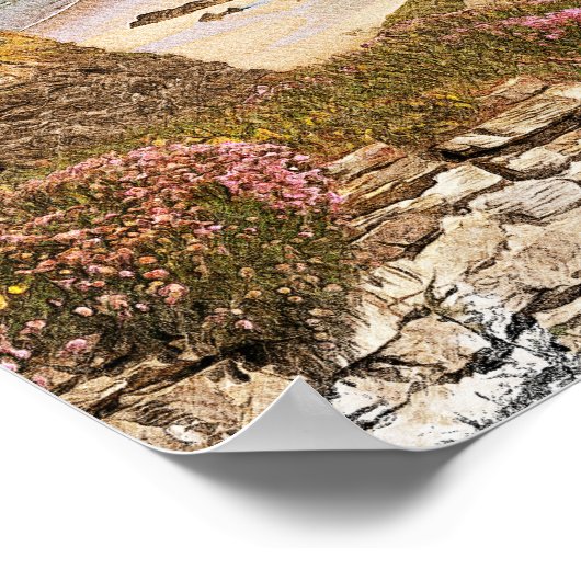 Kleurrijke Cornwall Engeland kustlandschap Poster (Hoek)