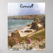 Kleurrijke Cornwall Engeland kustlandschap Poster (Voorkant)